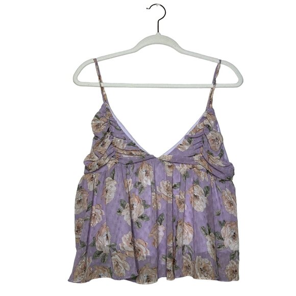 Sage The Label Viola Floral Cami Top Size Large Purple Spring New - Picture 1 of 6